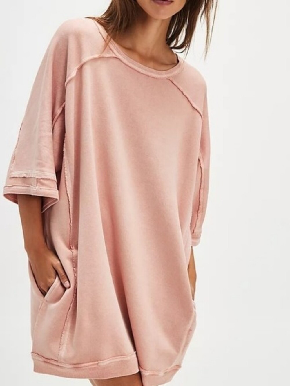 WE THE FREE People Pink Mari Muscle Pullover
